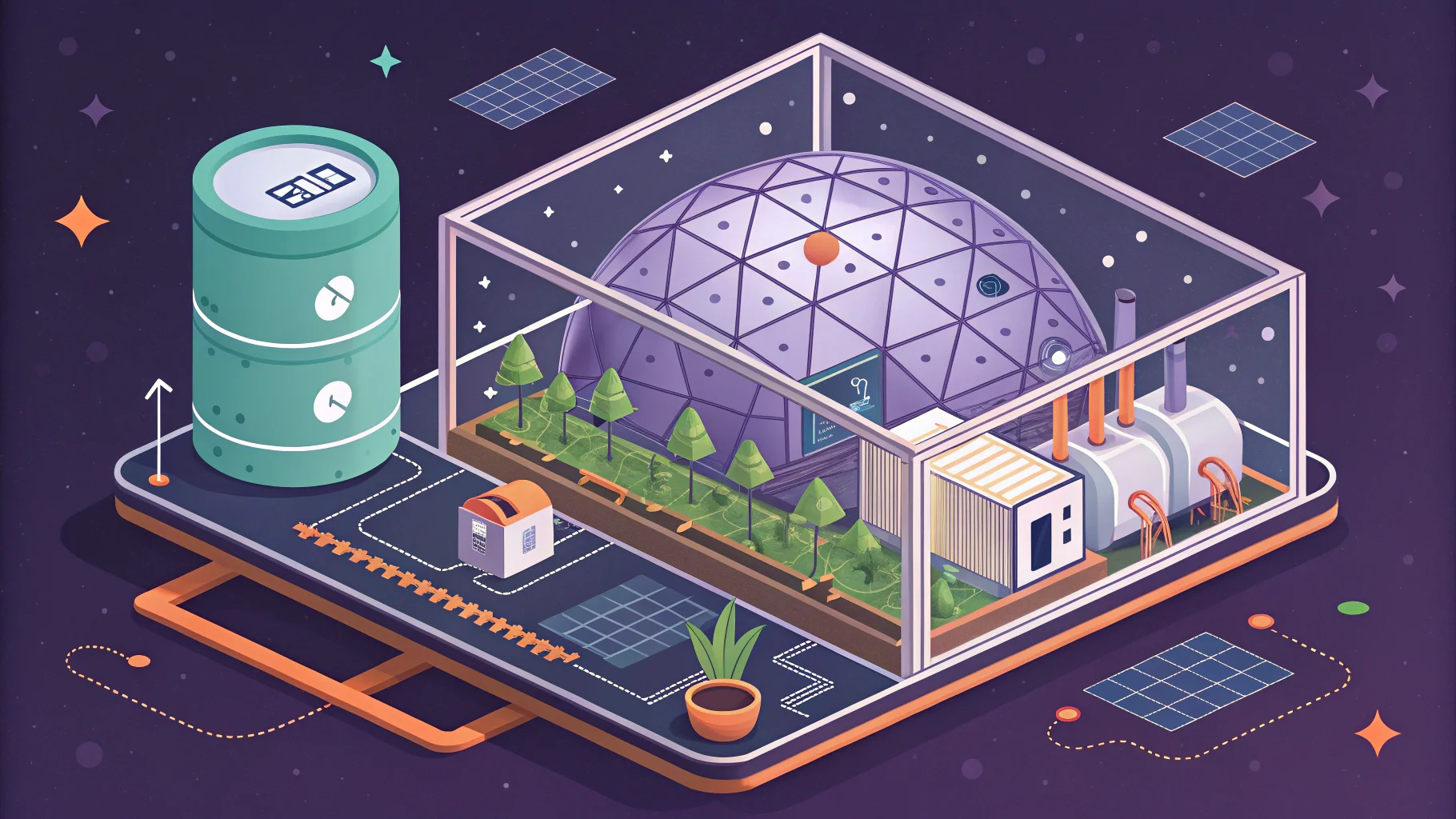 closed loop systems, space container, life support, circular systems